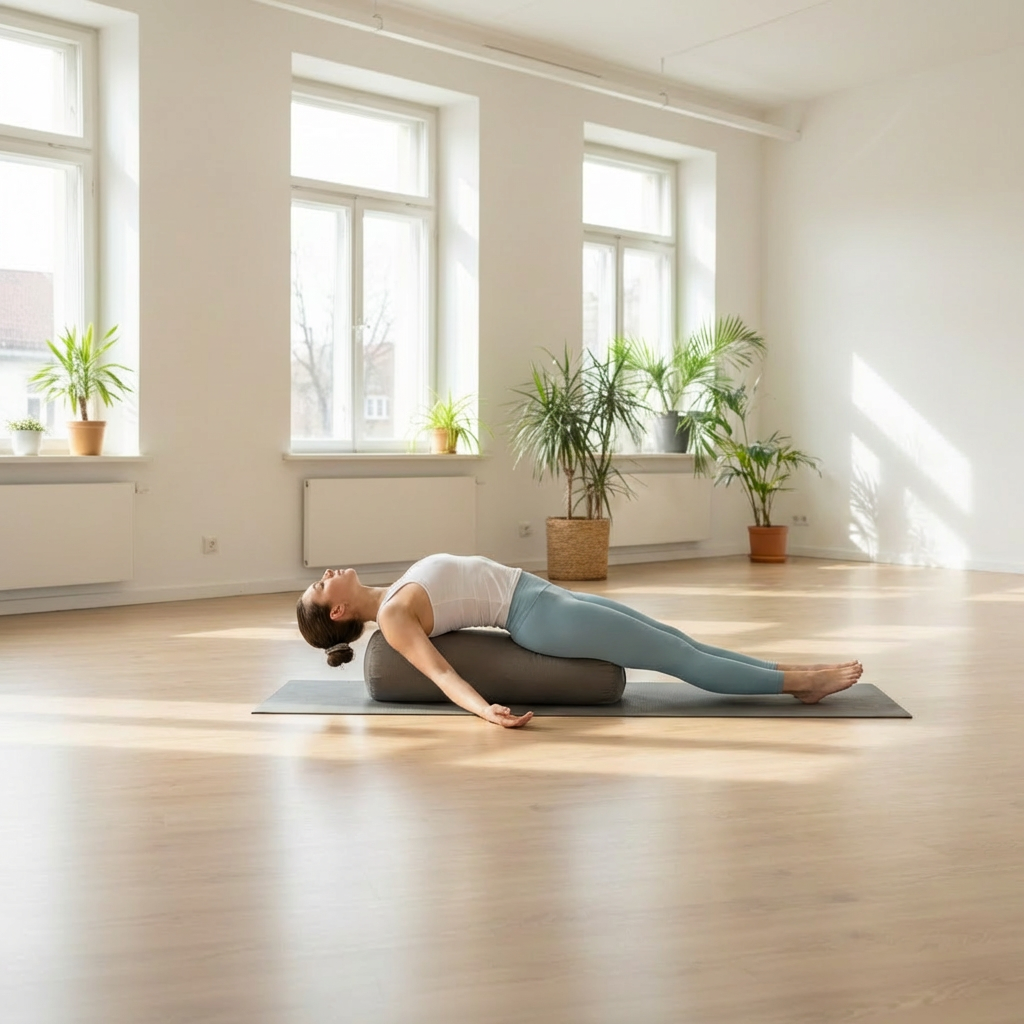 Lying Back Rounding Yoga Poses for Kyphosis (Upper-Back Rounding)